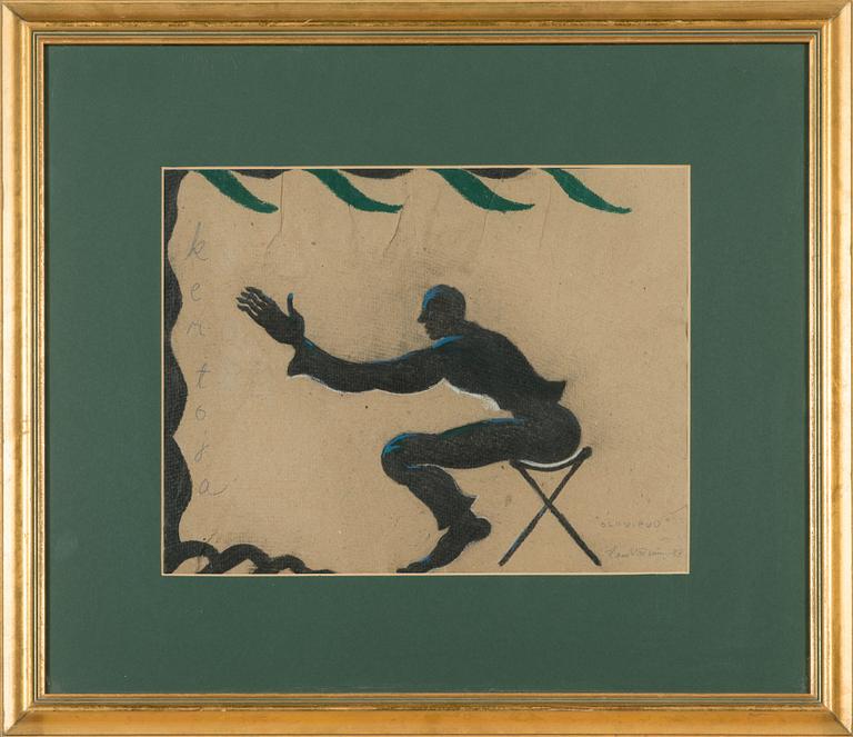 Hannu Väisänen, mixed media, signed and dated-87.