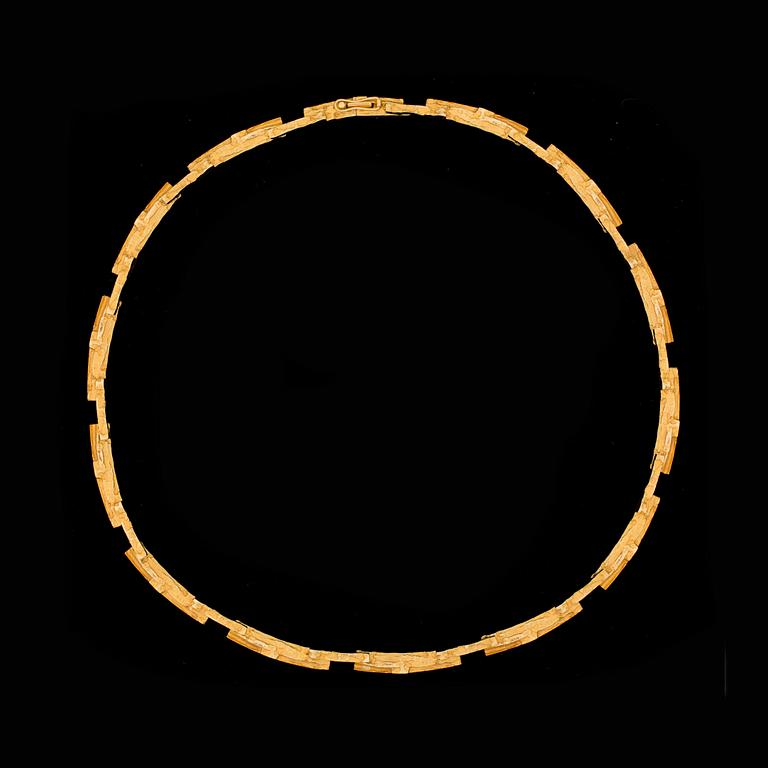 COLLIER, 18k guld. Björn Weckström, Lapponia. Finland 1969. Vikt ca 34 gram.