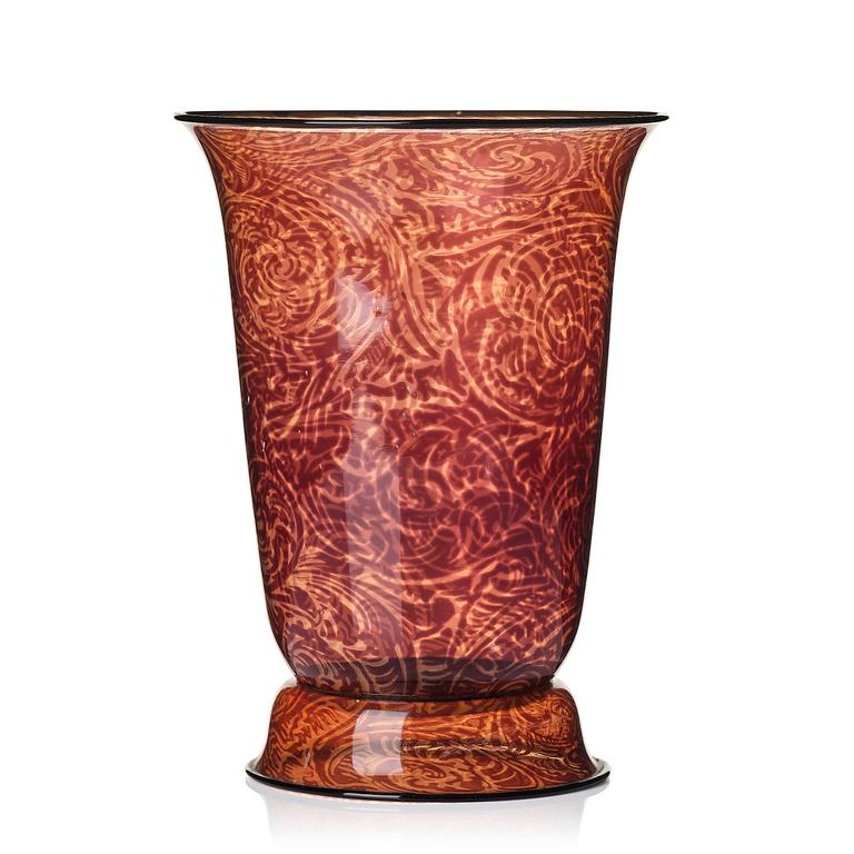 Edward Hald, a graal glass vase, Orrefors, 1921.