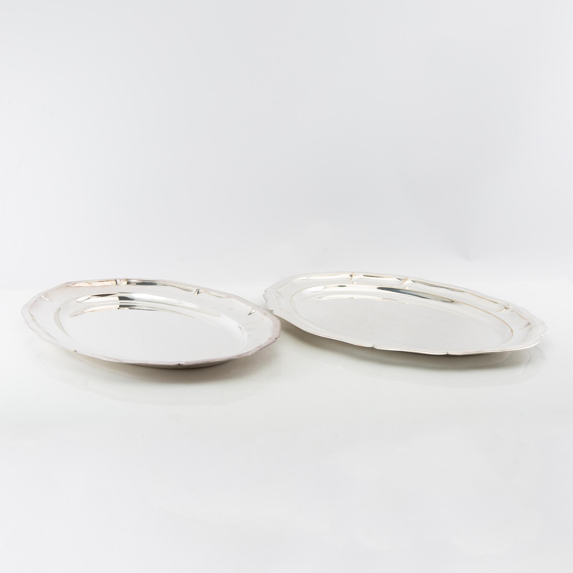 Trays/Serving platters including GAB silverplate, first half of the 20th century.