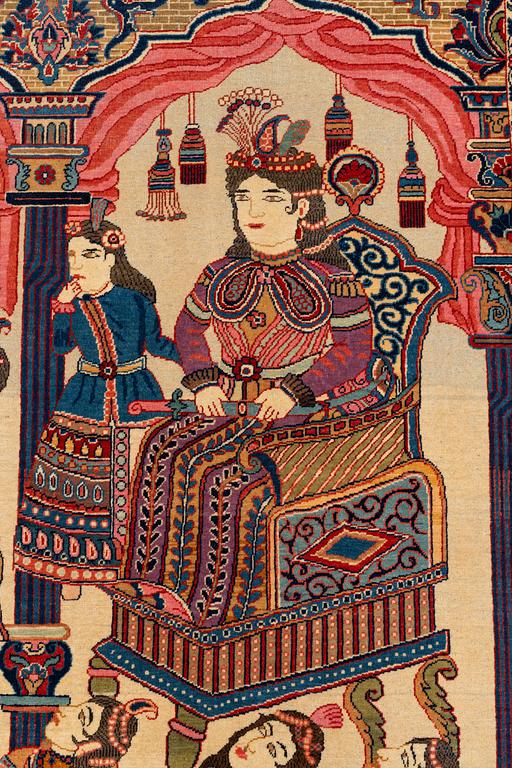 Matta, antik Keshan Dabir "Yusuf & Zulaikha", ca 272 x 171 cm.