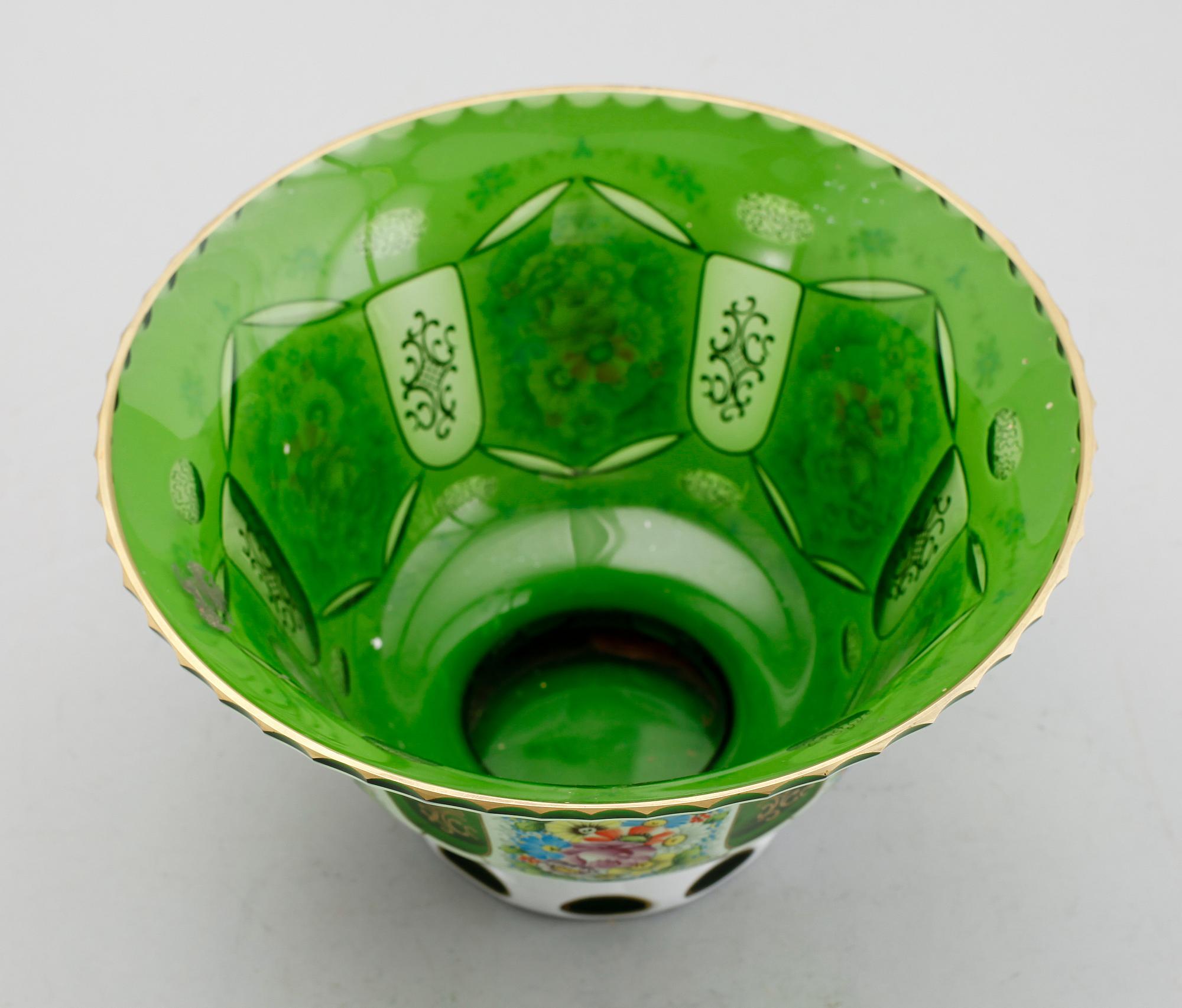 SKÅL, glas, Böhmen, sannolikt sekelskiftet 1900.