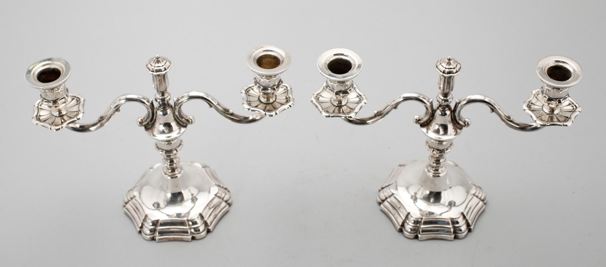 KANDELABRAR, 1 par, silver.