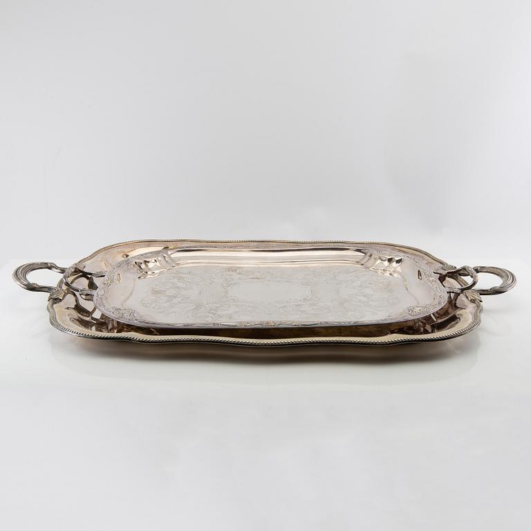 Trays 2 pcs of nickel silver, first half of the 20th century.