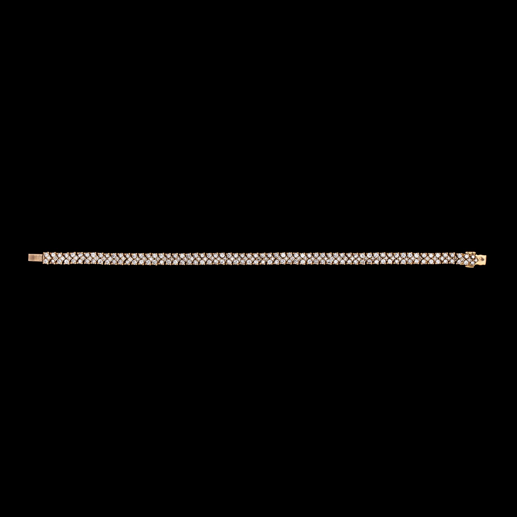A brilliant cut diamond bracelet, tot. app. 6 cts.