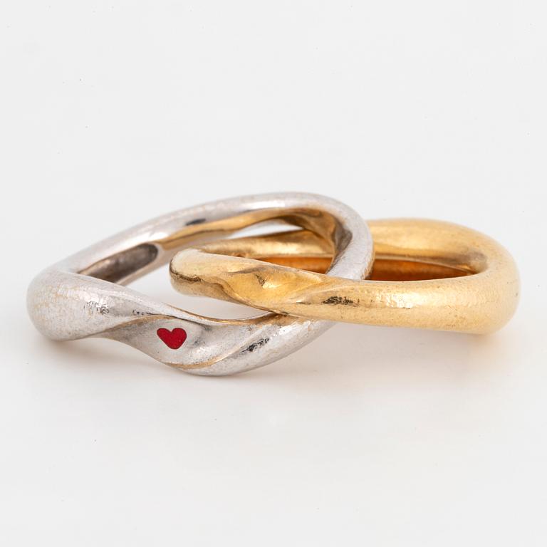 Ole Lynggaard ring 18K gold and white gold "Fidelity".