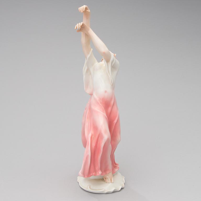 A porcelain figurine dancer, Porzellanfabrik Karl Ens, Volkstedt, Germany, first half of the 20th century.