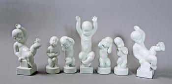 FIGURINER, 7 st. Porslin, Bing & Gröndal.