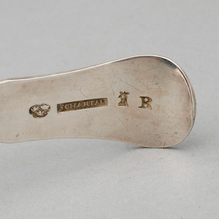 PARTI SILVER, 15 delar. Bl a Carl Nyström, Stockholm 1853, Tot ca 350 g.