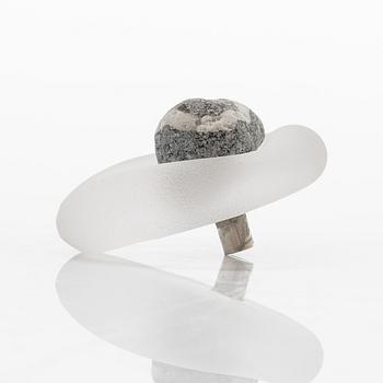 Marja Hepo-aho, glass sculpture 'Strange Beach' signed MH 2018, Glass Studio Mafka&Alakoski Riihimäki.