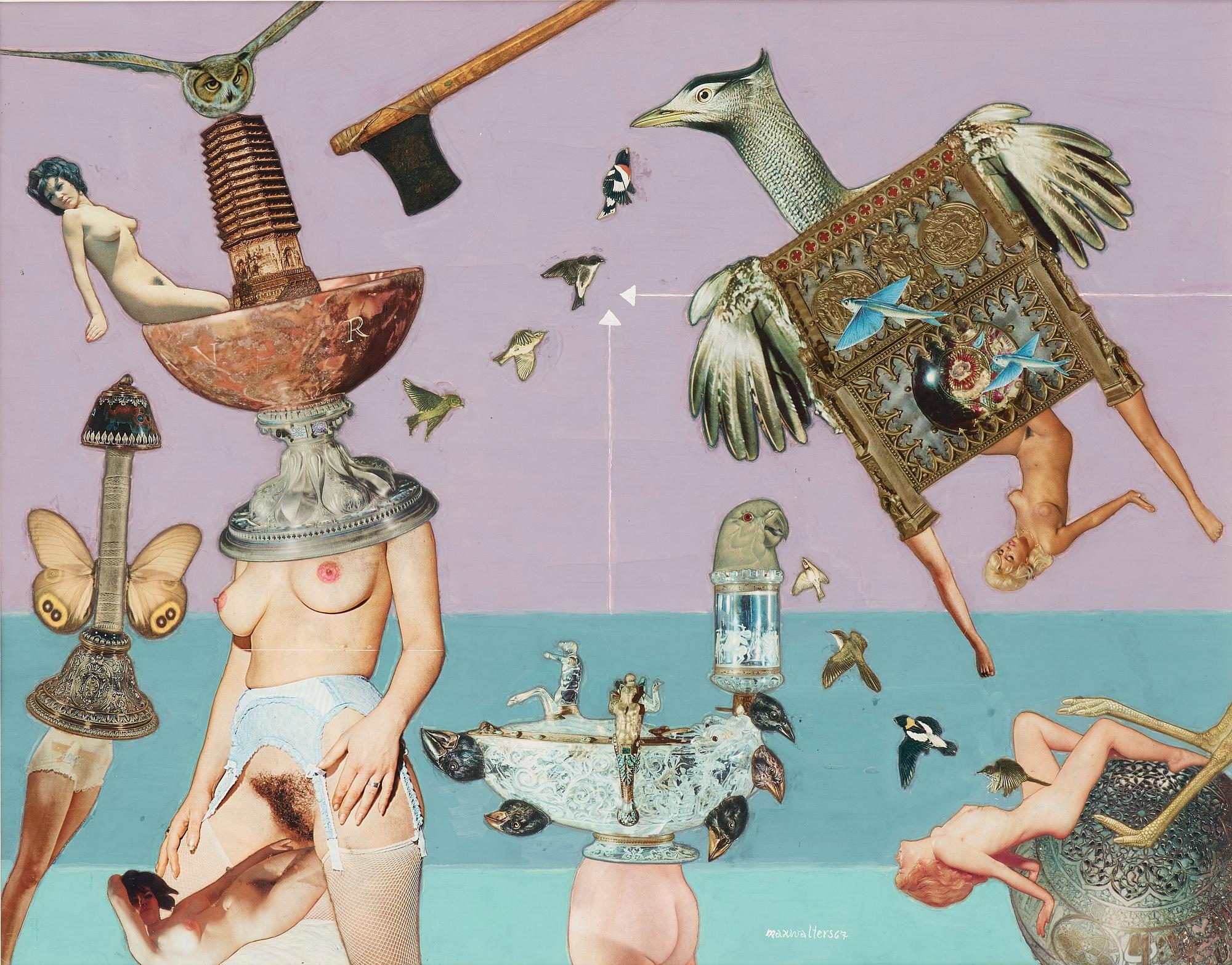 MAX WALTER SVANBERG, mixed media with collage, signed and dated -67.