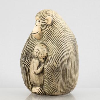 Lisa Larson, figurines, a set of four stoneware figurines including 'Lejon mini' from the series 'Afrika', Gustavsberg.