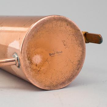 GUNNAR ANDER, vattenkanna, koppar, Ystad Metall, 1900-talets mitt.