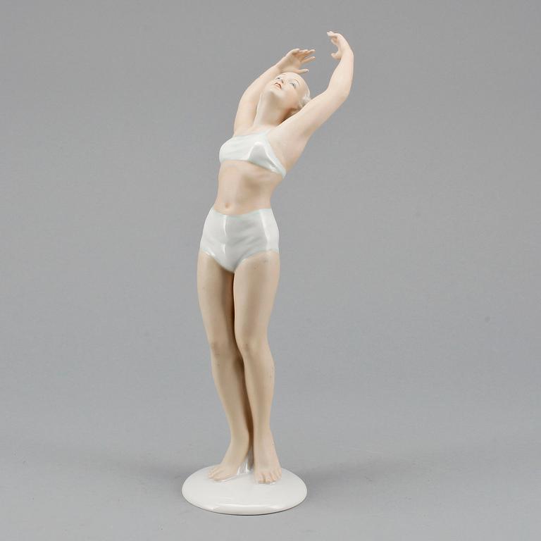 FIGURIN, porslin, art deco, Schaubach Kunst, Tyskland, 1930-tal.