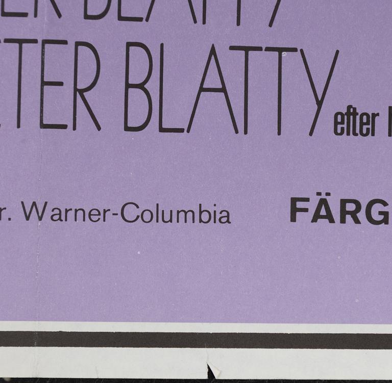 A vintage movie poster, 'Exorcisten (The Exorcist)', 1974.