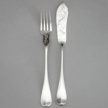 FISKBESTICK, nysilver, 24 st, 1900-talets början.