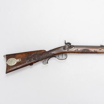 Percussion rifle, marked Lorentz Bössel in Suhl, mid-19th century.