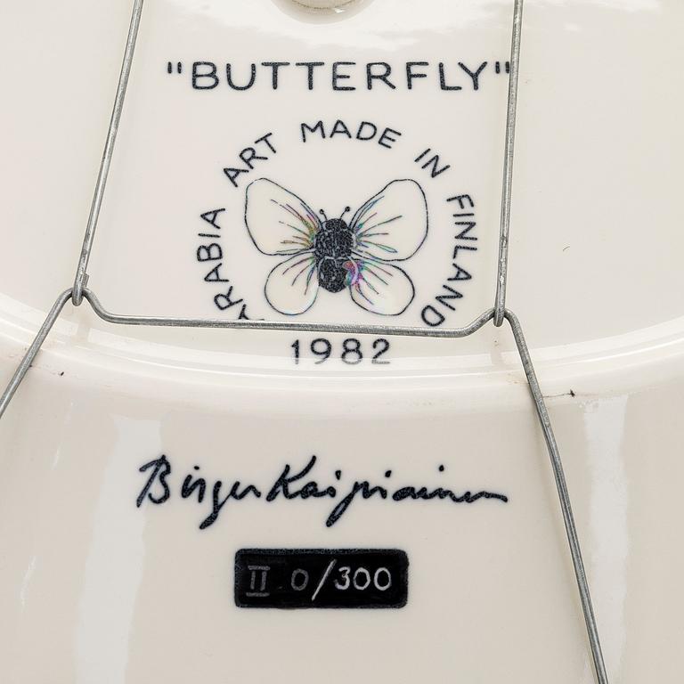 Birger Kaipiainen, a ceramic 'Butterfly' plate for Arabia Art 1982, signed and numbered II 0/300.