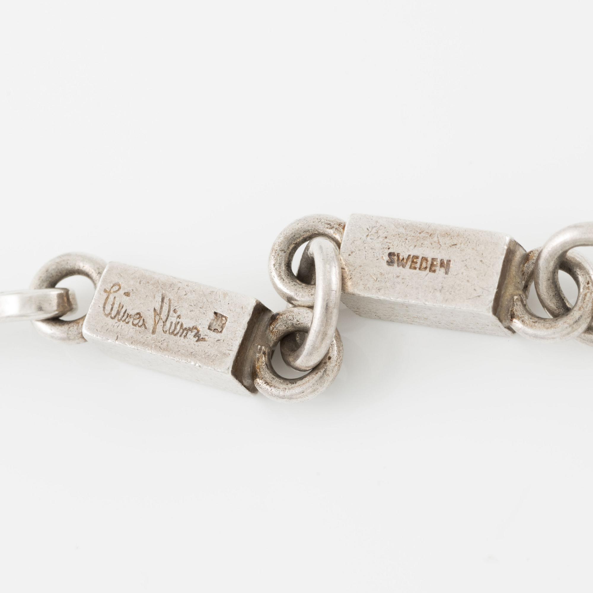 Wiwen Nilsson, halsband, sterlingsilver, Lund 1944.