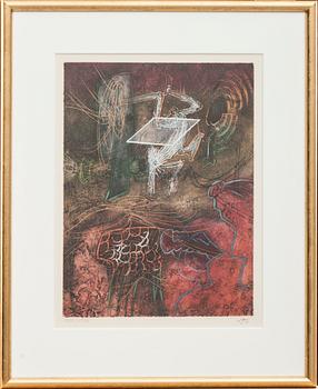 ROBERTO MATTA, färgetsning, signerad och numrerad XXXIII/XXXVI.