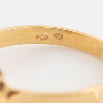 Ring samt hänge med kedja, 18K guld med granater.