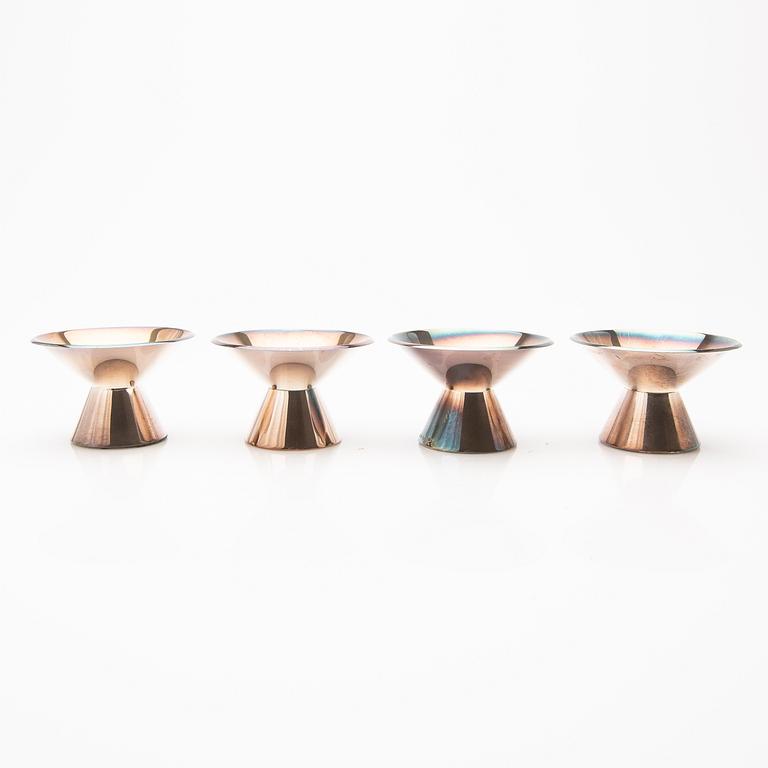 Ljusstakar, 4 st, silver, GAB, Stockholm, 1965-70.