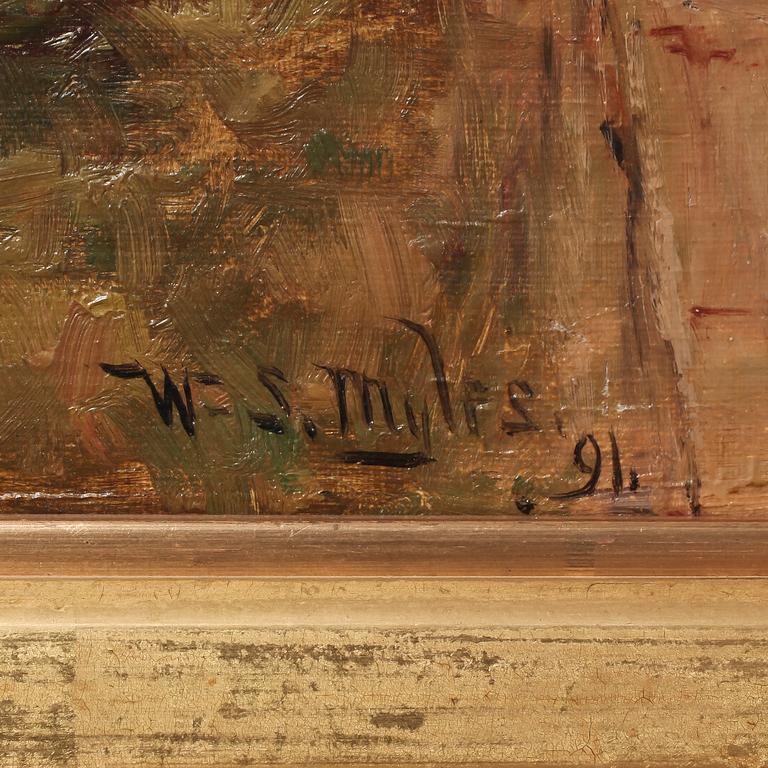 WILLIAM SCOTT MYLES, olja på pannå, sign.