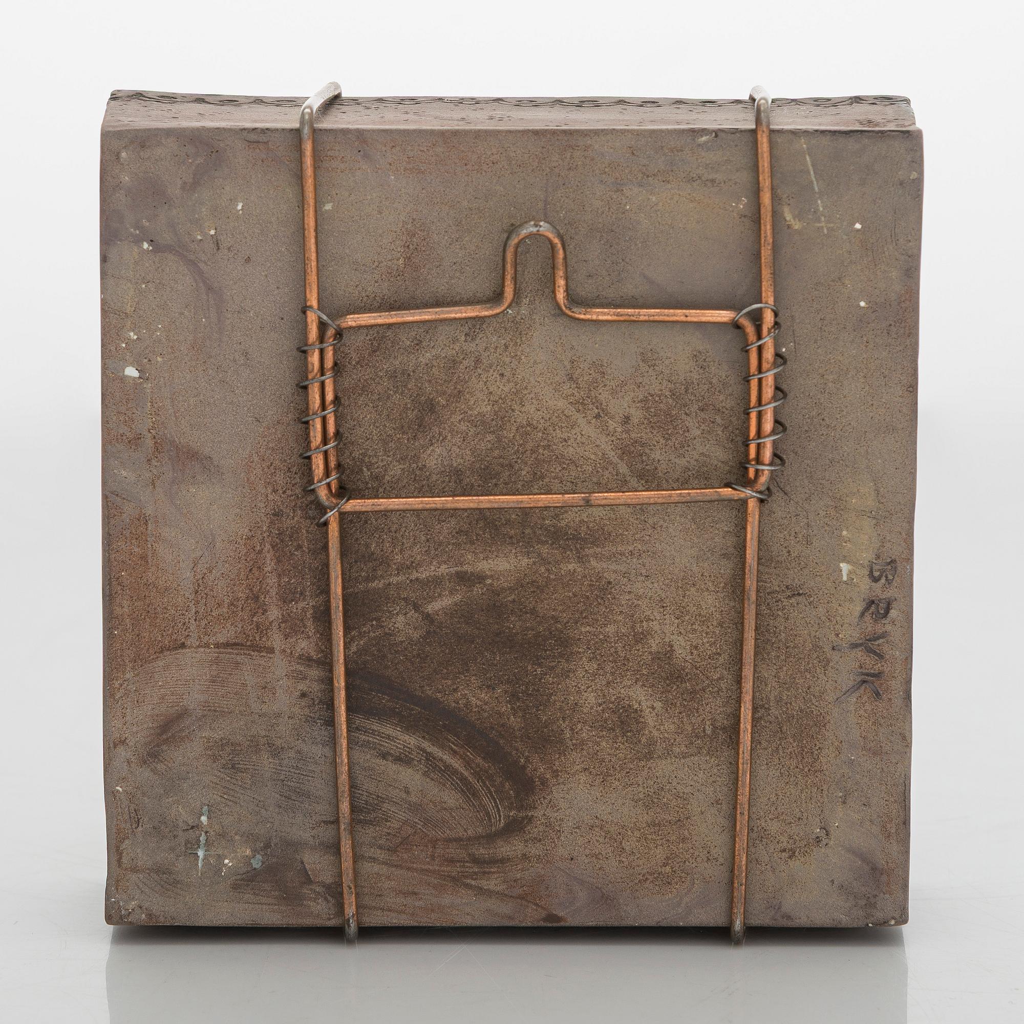 Rut Bryk, a stoneware wall relief, signed BRYK.