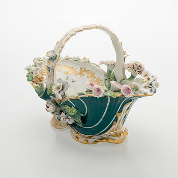 A rare porcelain basket, Imperial porcelain manufactory, St Petersburg, Tsar Nicholas I (1825-55).