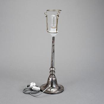 BORDSLAMPA, nysilver, 1920/30-tal.