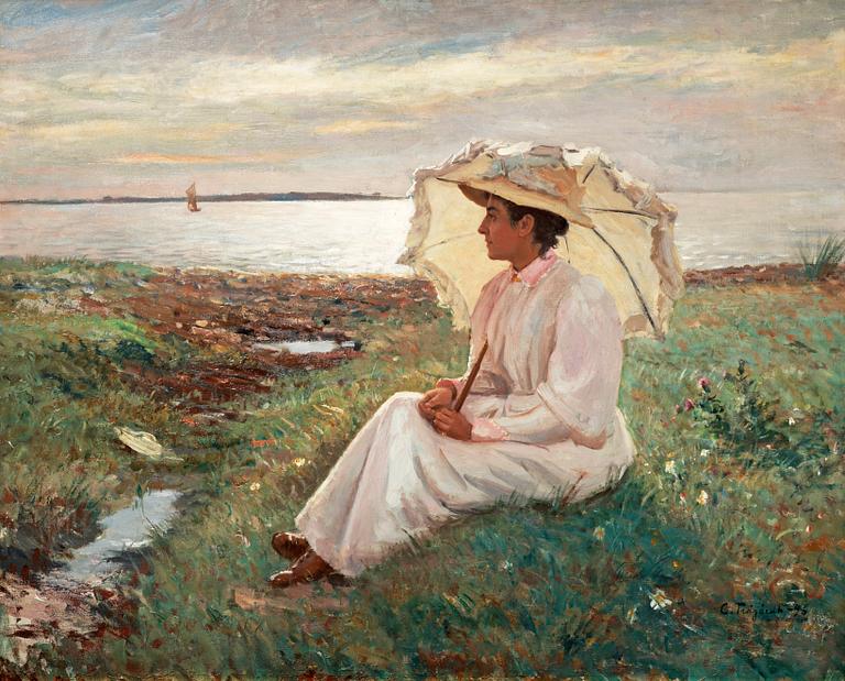 Carl Trägårdh, Elegant lady by the sea.