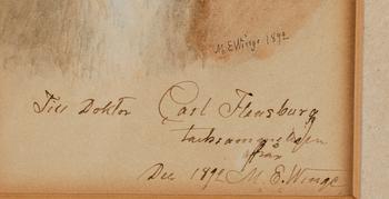 MÅRTEN ESKIL WINGE, akvarell, signerad och daterad 1892.