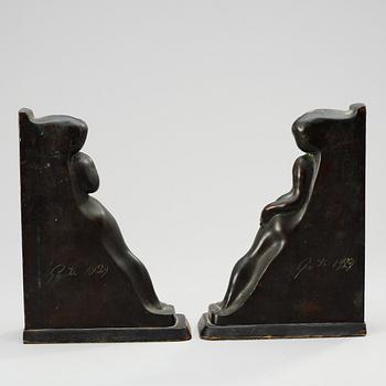 AXEL GUTE, bokstöd, ett par, 1929.