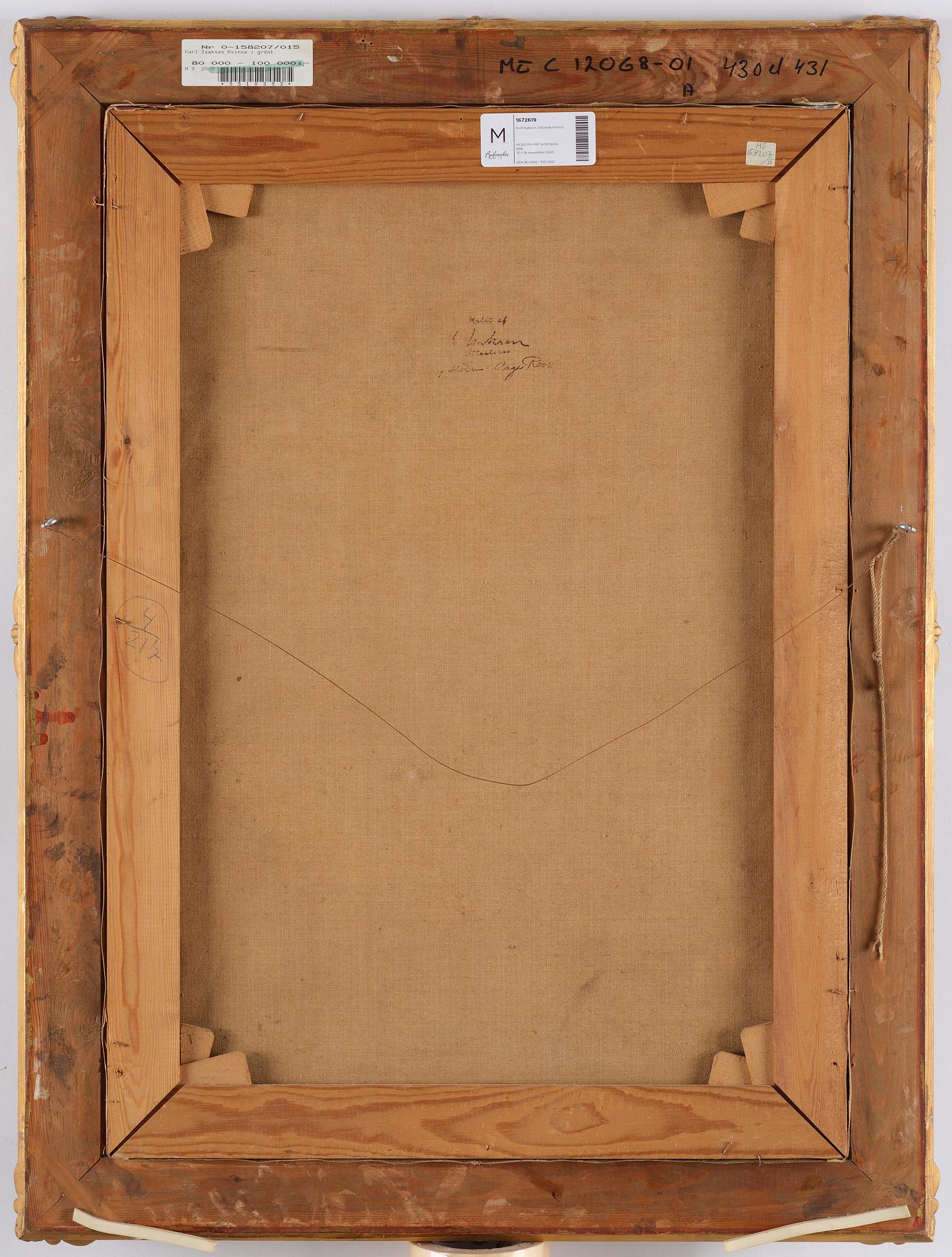 Karl Isakson, Seated woman in a green blouse.