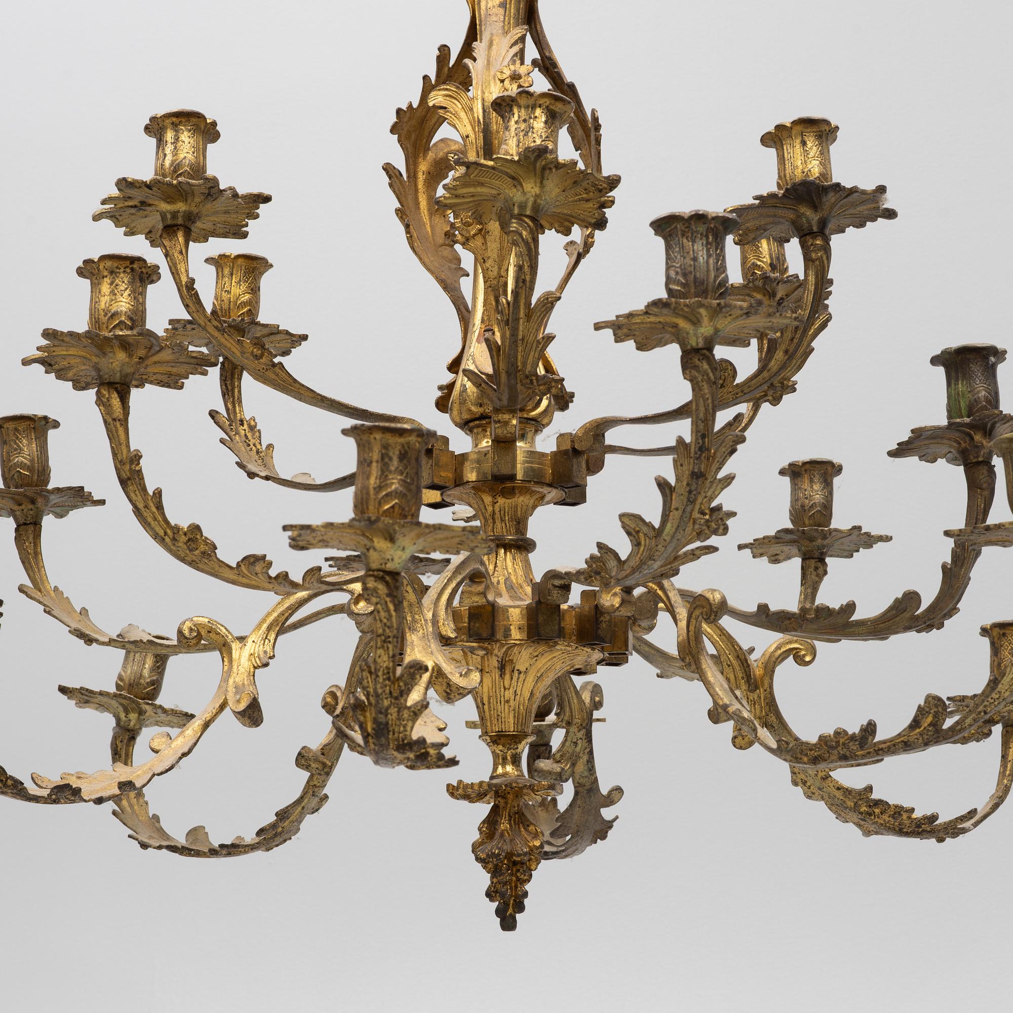 Ljuskrona, rokokostil, 1800-talets andra häkft.