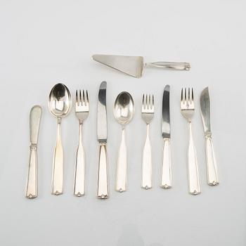 Erik Flemming, cutlery approx. 99 dlr "Flavia" silver Skellefteå 1950s,