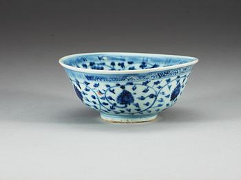 A blue and white bowl, Ming dynasty (1368-1644).