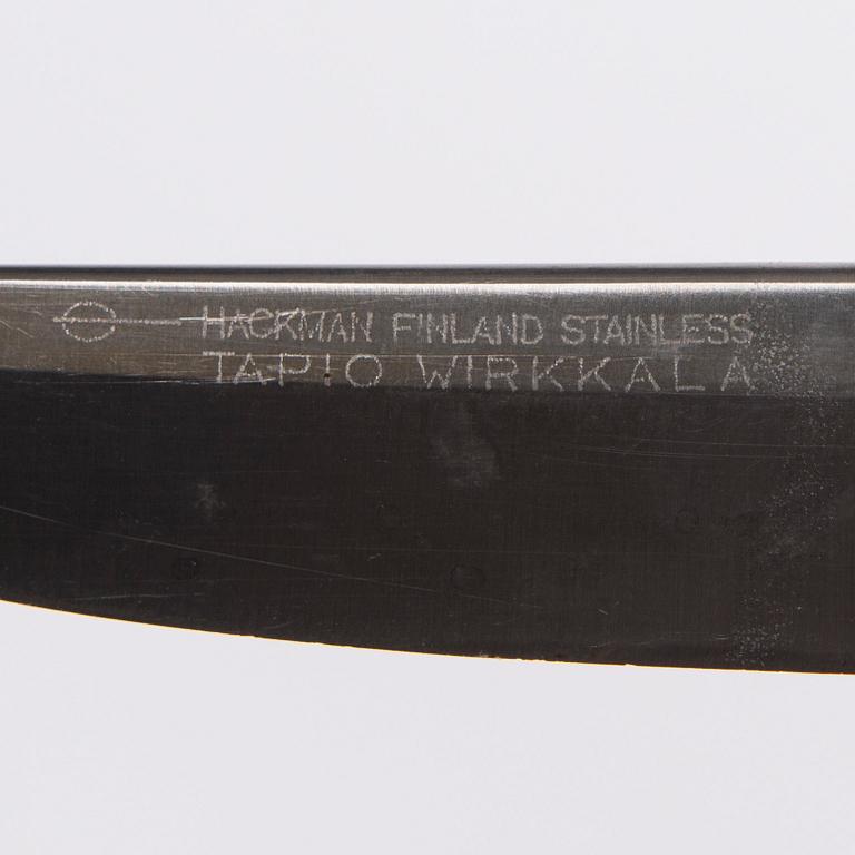 PUUKKO-KNIV, rostfritt stål, nylon och mässing, märkt  Tapio Wirkkala, Hackman Finland. Formgiven 1961.