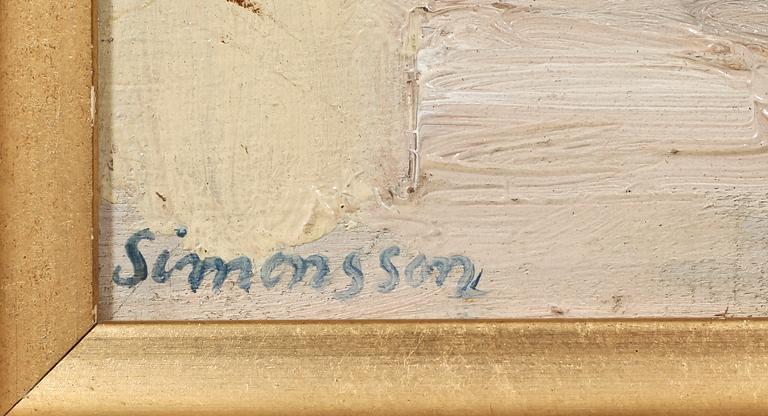 BIRGER SIMONSSON, olja på pannå, sign.
