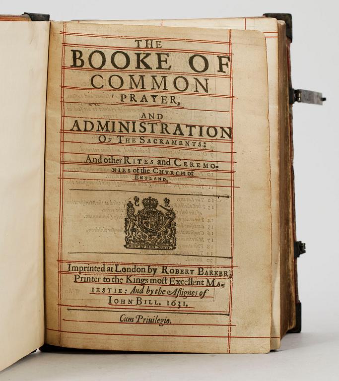 BÖNBOK MED BIBEL, "The Booke of Common prayer and administration of ...", Robert Barker/John Bill London 1631.