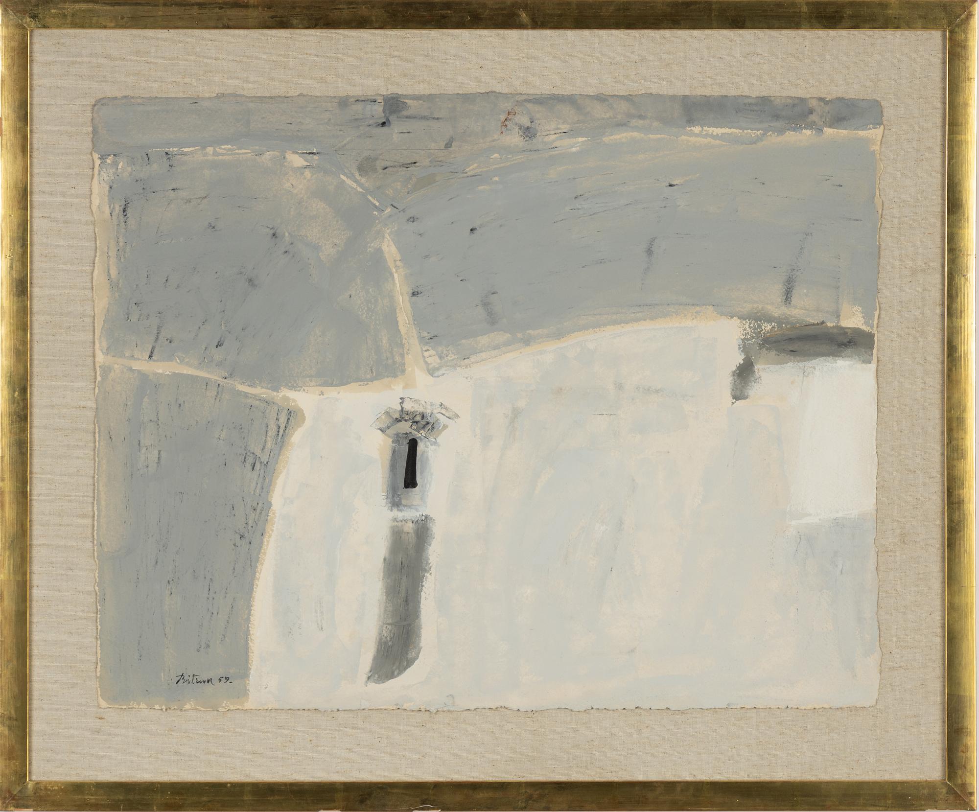 Albert Bitran, gouache, signed and dated 1959.