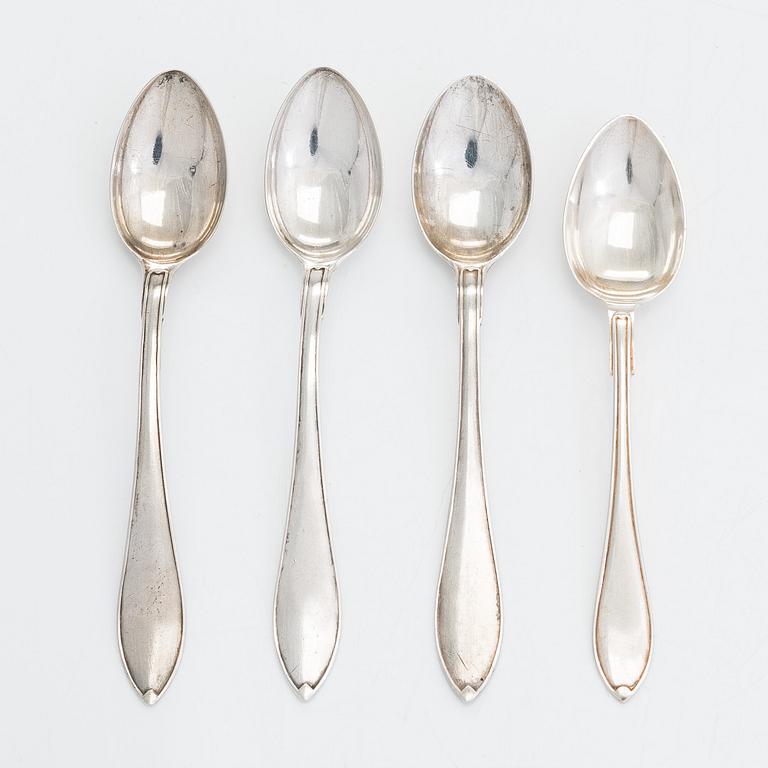 Bestick, 25 st, silver, "Svensk spets", Luleå, och Stockholm 1925-45.