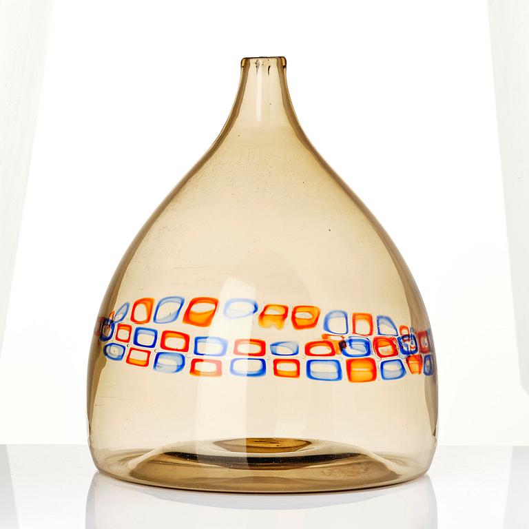 Alessandro Pianon, a murrine glass vase model S-177, Vetreria Vistosi, Murano, Italy, 1960s.