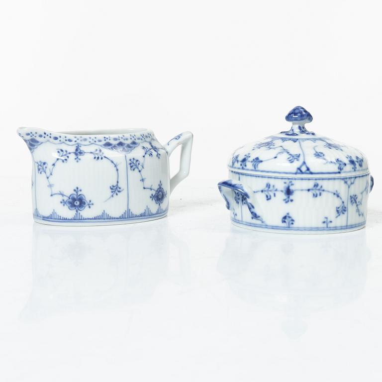 Royal Copenhagen, a 58-piece porcelain 'Blue Fluted' dinner and tea service, Denmark, mostly 1889-1934 but some pieces 1950-1984.