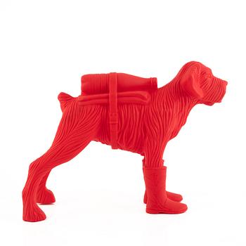 William Sweetlove, "Cloned Schnauzer with Water Bottle" (Red).