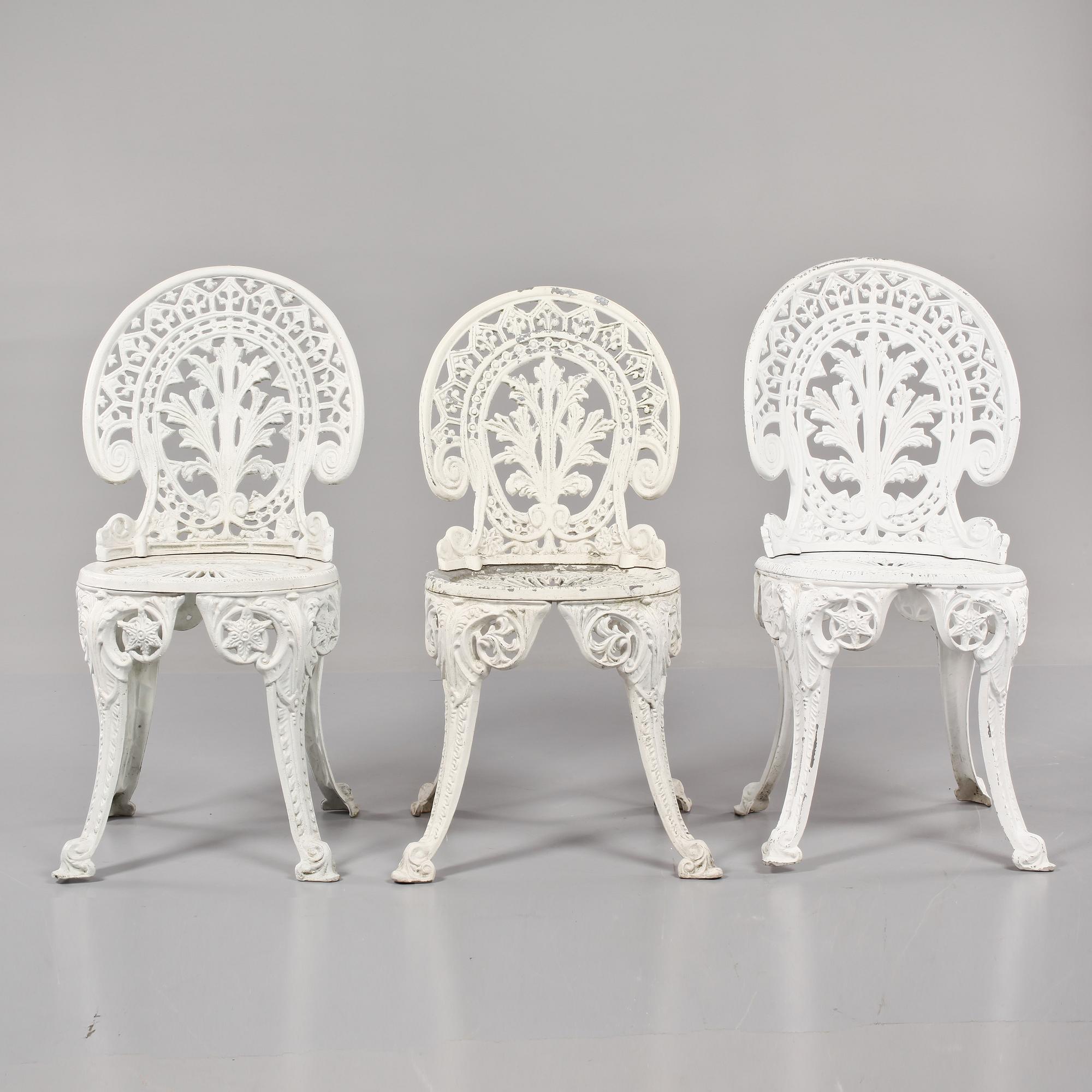 TRÄDGÅRDSSTOLAR, 3 st, 1900-talets slut.