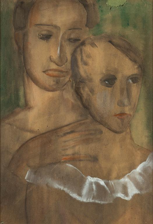 Brita Nordencreutz, akvarell med täckvitt, ej signerad.