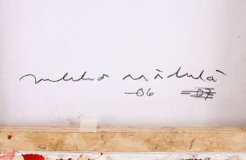 JUKKA MÄKELÄ, blandteknik och collage på duk, signerad och daterad -06 a tergo.