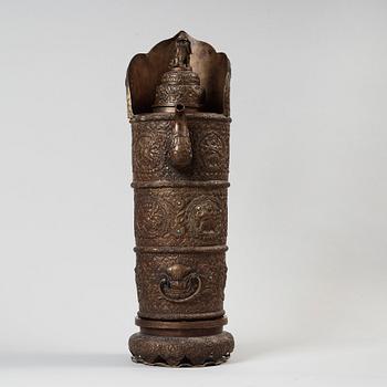 A Ceremonial ewer 'Duomuhu' with cover, Tibet 19th century.