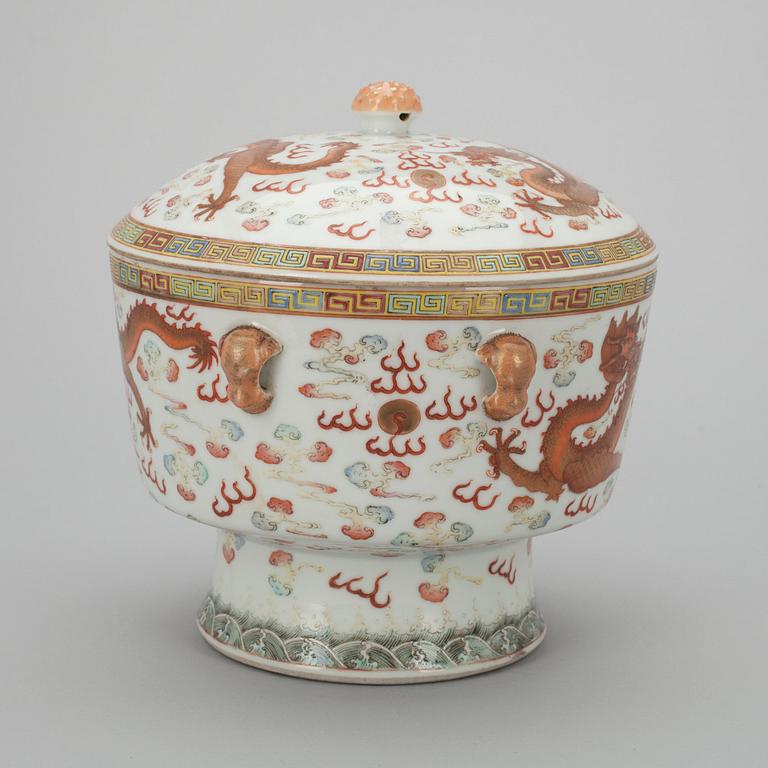 SKÅL MED LOCK, Kina, Guangxu 1875-1908.